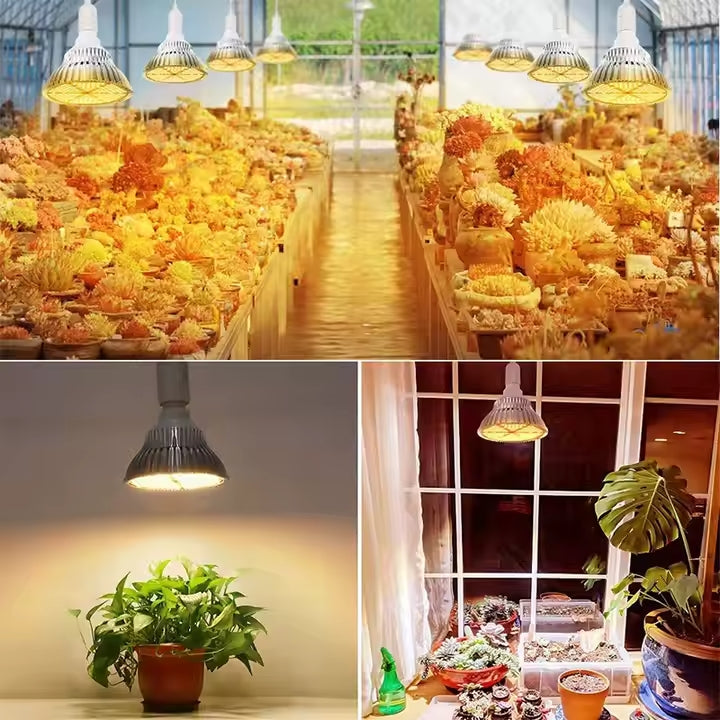 120W Joystar LED Growth Light Bulb Warm White Sunshine Full Spectrum Plant Light E26/E27 Aluminum Body IP66 3000K 4000K Color