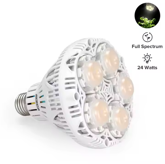 SANSI Grow Lamp 24W Full Spectrum Grow Light Bulb Grow Light Horticulture Garden Grow Light